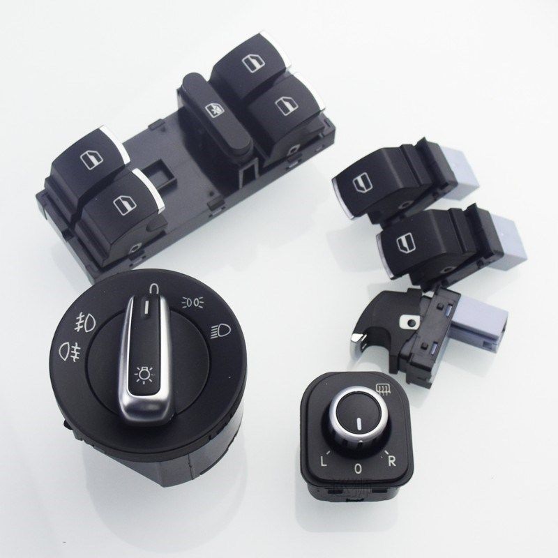 headlight switch chrome power side mirror switch for vw golf