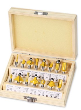 15pcs1/4inch Router Bit Set Trimming Straight Milling Cutter