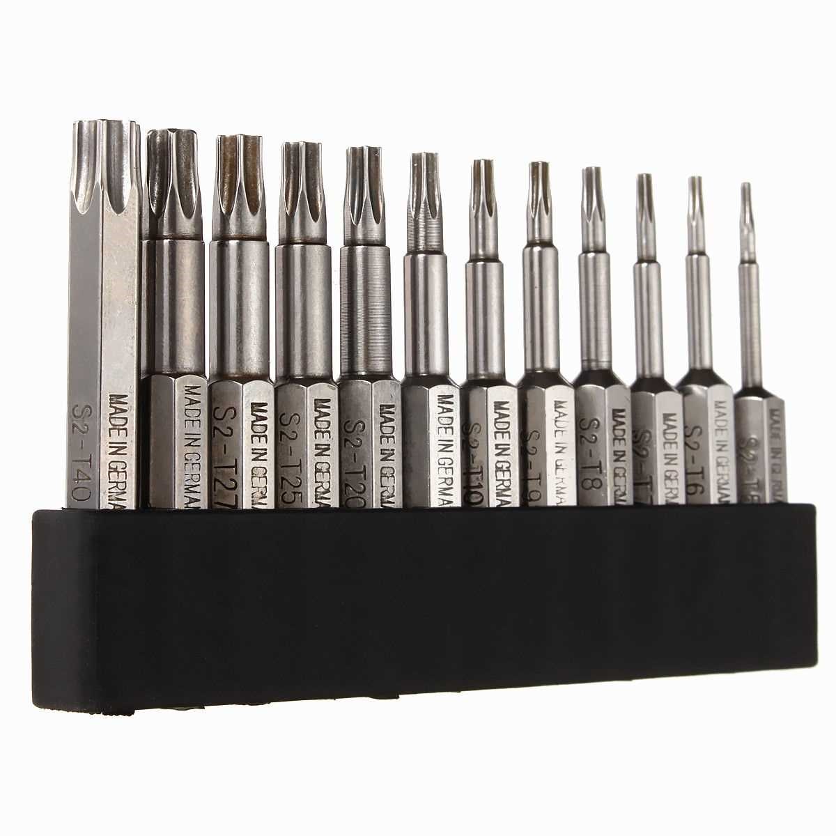 12Pcs Tamper Torx Socket Screwdriver Bit Tool Set 1/4 inch 6
