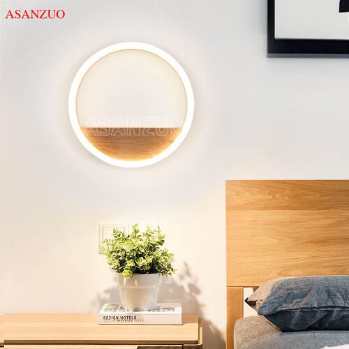 Nordic solid wood side lamp room aisle modern nimalist corri