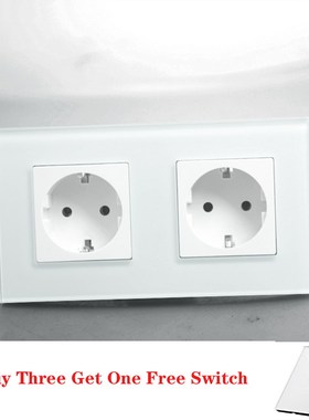 Free shipping,EU Double Power Socket Schuko,Big Crystal Glas
