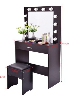 【S Warehouse】Dressing Table FCH With a Light Cannon Large