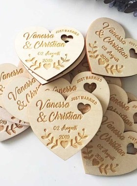 Personalized Wedding Laser Heart Save the Date Magnets,Custo