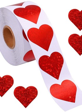 50-500pcs Red Heart Shape Labels Valentine's Day Paper Packa