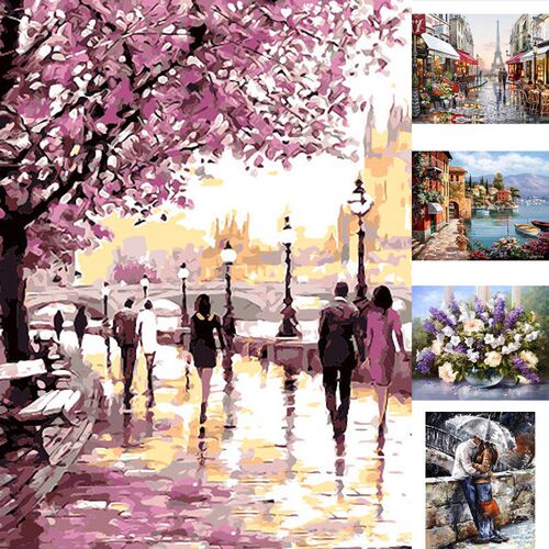 New DIY Digital Oil Painting Kit Paint by Numbers on Canvas