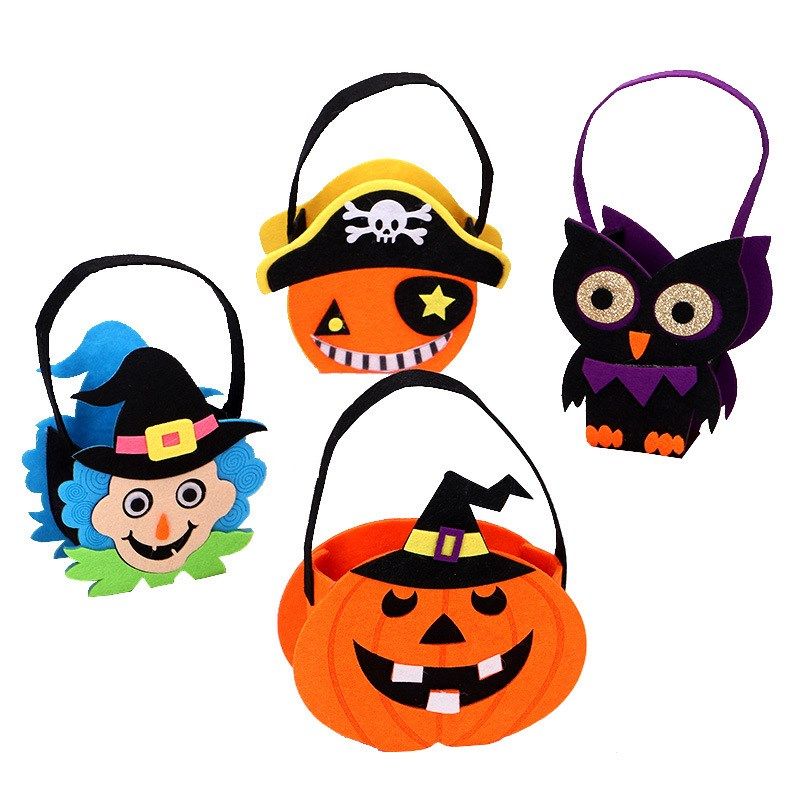 2021 happy halloween party non-woven candy tote bag ghost fe