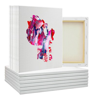 6Pcs/Set White Blank Art Boards Mini Stretched Artist Canvas