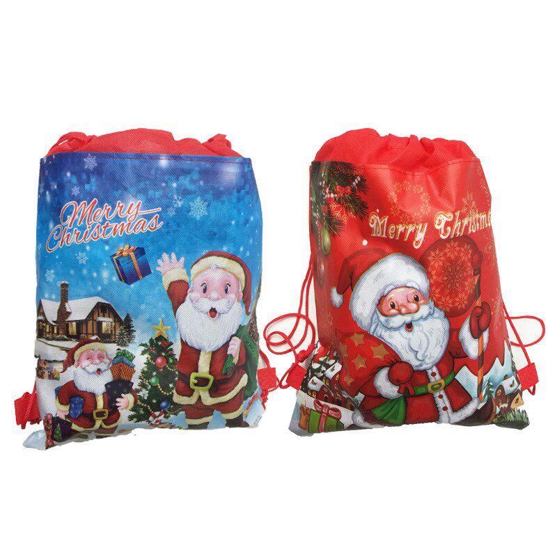 santa gift bag candy bag snowflake drawstring packing bag me