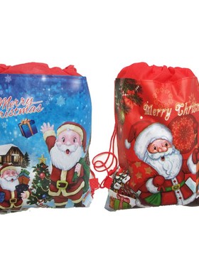 Santa Gift Bag Candy Bag Snowflake Drawstring Packing Bag Me