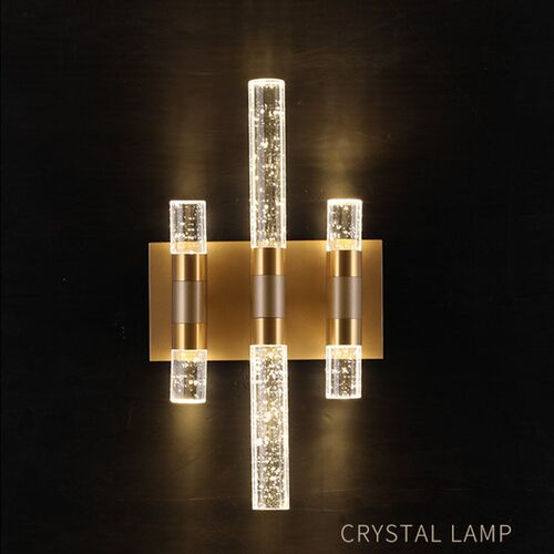 Nordic crystal light luxury wall lamp living room background