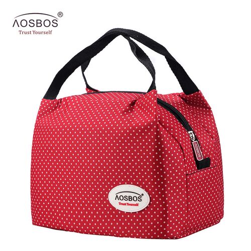 Aosbos Fashion Portable Insulated Canvas Lunch Bag Thermal