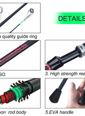 1.8m Trout Rod 3 Sections Carbon Fiber Casting/Spinning Rod