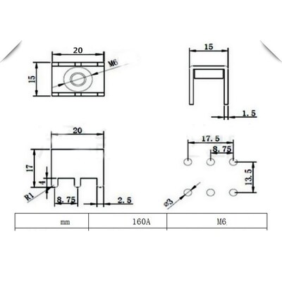 PCB-87 M6 Press Rivet Nut Terminal PCB Copper Welding Termin