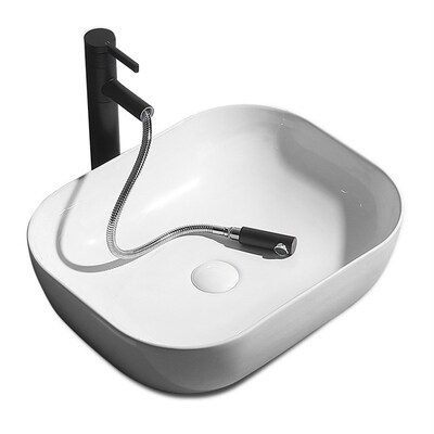 Nordic Ceramic Washbasin Square Basin Simple White Bathroom