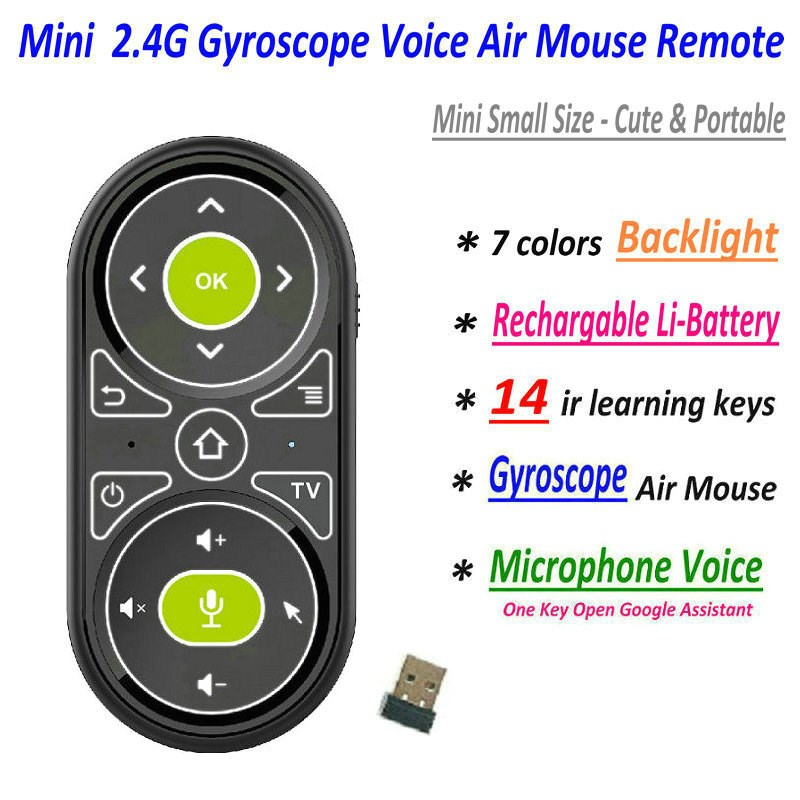 TK08 Mini Air Mouse 14 IR Learning Google Voice Search for A