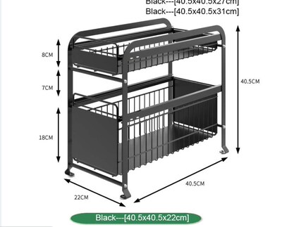 drawer organizer Sliding Cabinet Basket Pull Out Kitchen Org
