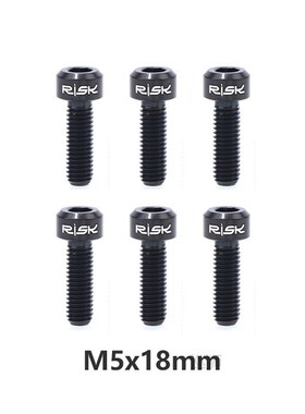 RISK 6PCS M5x18mm/ M5x20mm Titanium Stem Screws Bolt with Wa