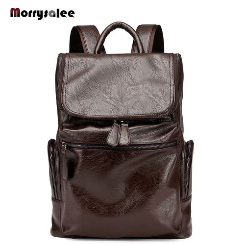 2020 new men's fashion backpack Korean general leather casu