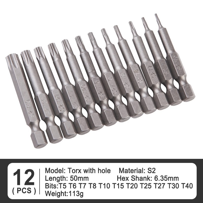 New Set Hollow Bit Hexagonal Handle Plum Blossom Bit with Ho