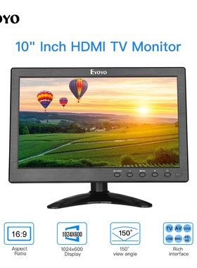 Eyoyo 10 inch Small TV Monitor HDMI 1024x600 LCD Screen with