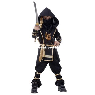 Children Super handsome Boy Kids black ninja warrior costume