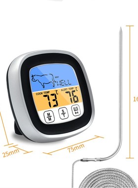 Instant Read Meat Thermometer Probe Wire Digital  Lcd Displ