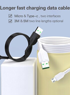3m 5m Long Micro USB Type C Cable Phone Charger Cable USB C