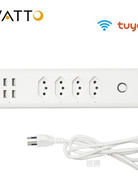 Brazil WiFi Smart Power Strip with 4 Outlets 4USB Ports ,1.4