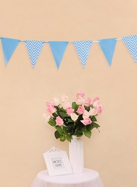 12 Flags 18cm Rose Gold Garlands Birthday Bunting Banners