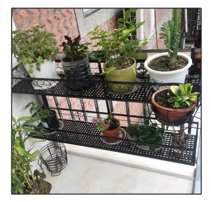 Flower stand balcony hanging thing double layer balustrade