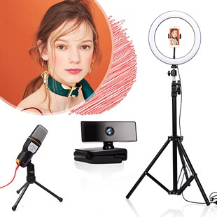 26cm LED Ring Light Photography Dimmable Video Light 1080P