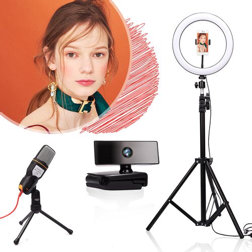 26cm LED Ring Light Photography Dimmable Video Light 1080P
