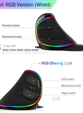 M618 PLUS Ergonomics Vertical Gaming Mouse 6 Buttons 4000 DP