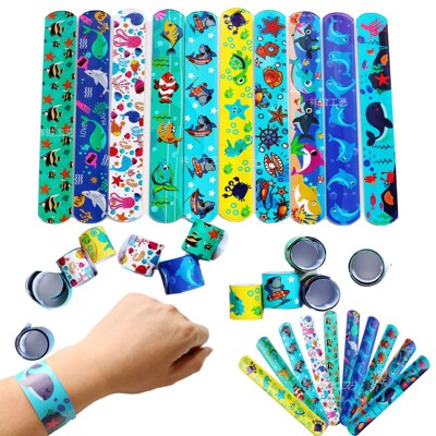Ocean Party Cartoon Animals Slap Bracelets Shark Dolphin Und