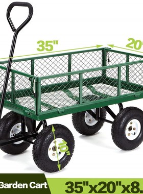Garden Carts Yard Dump Wagon Cart Lawn Utility Cart Outdoor