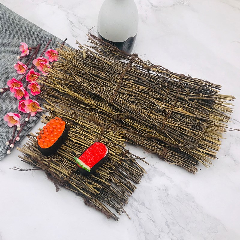 Retro bamboo sushi plate bamboo fence bamboo wire bamboo fen