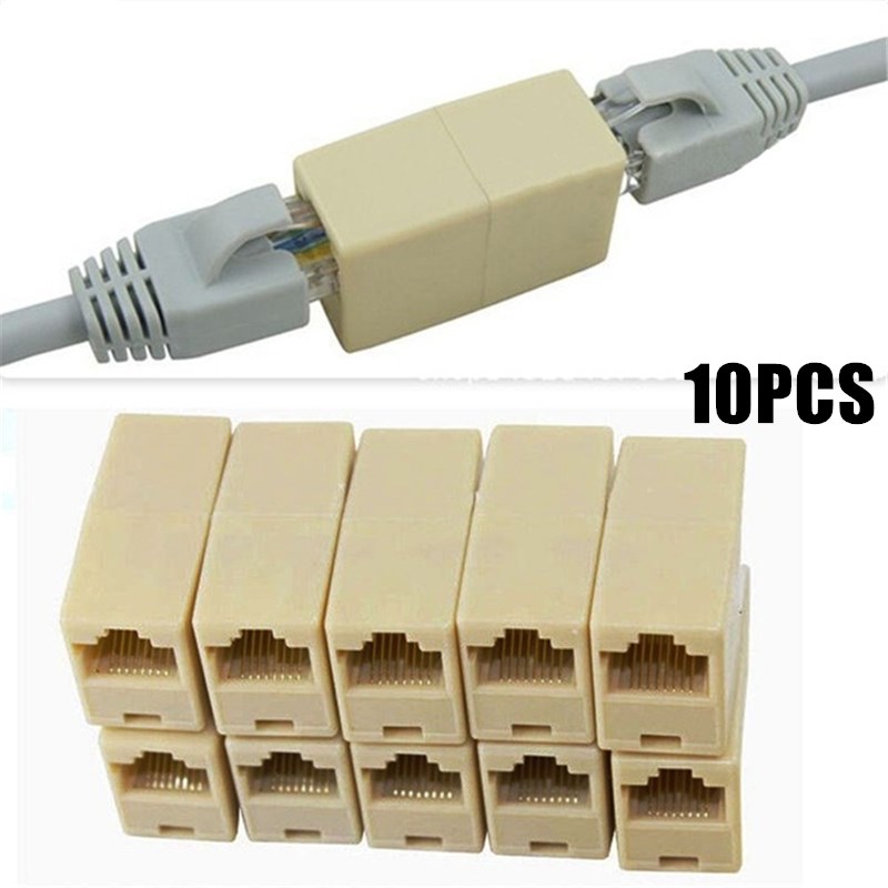 10pcs New Alloy Internet Tools RJ45 CAT5 Coupler Plug Adapte