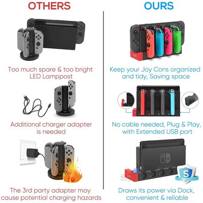 Switch Joy Con Controller Charger Dock Stand Station Holder