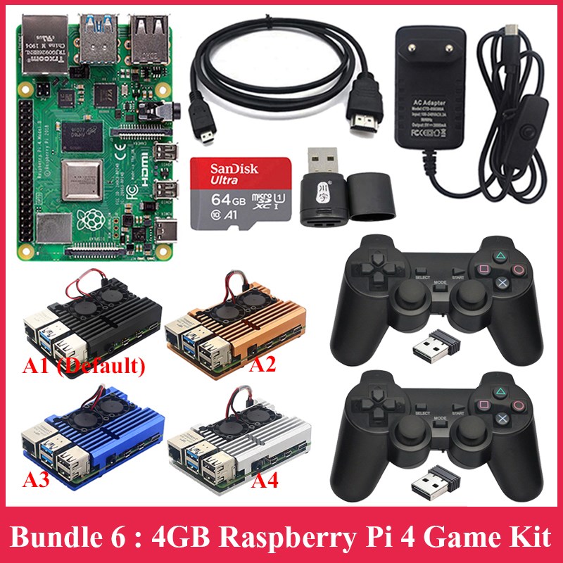 Raspberry Pi 4 Model B kit 2G / 4G RAM + Aluminum Case + Pow