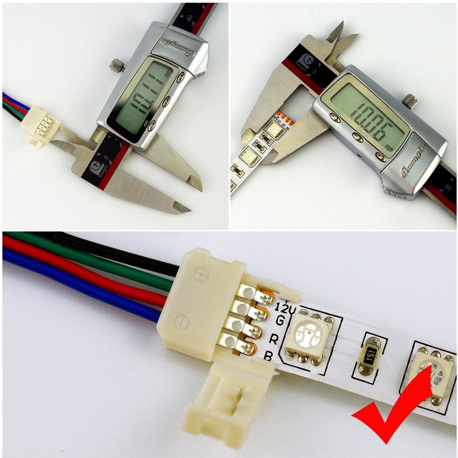 5Pcs 15cm 4 Pin 4 Pin 5050 3528 LED RGB Strip Extension Conn