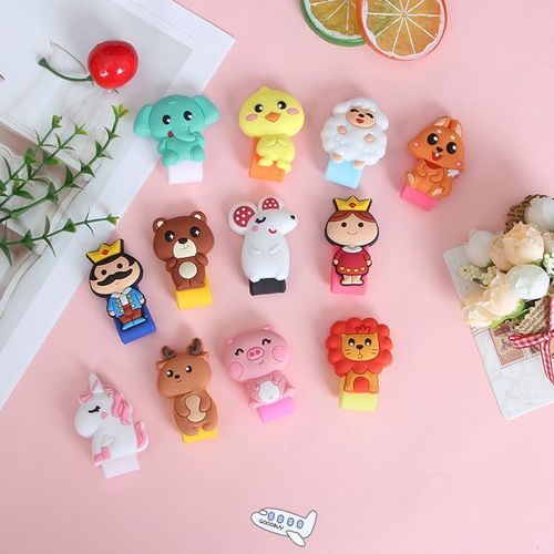 Cute Cartoon Protector Silicone Food Holder Charging Cable M