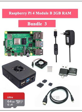 4 Model B 2/4/8GB RAM + Case + Fan + Heat Sink + Power Adapt