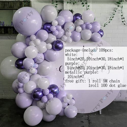 109pcs Pastel Macaron Blue White Balloons Garland Arch Kit M