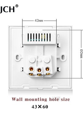 JHJCH EU power socket, plug with 2.1a 16A USB charging port,