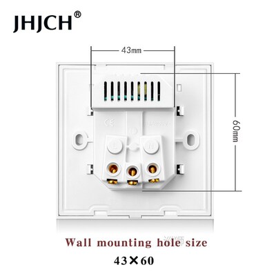 JHJCH EU power socket, plug with 2.1a 16A USB charging port,