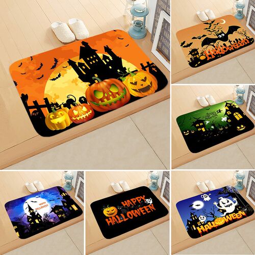40*60cm Halloween Floor Mat Pumpkin Old Castle Ghost Doormat