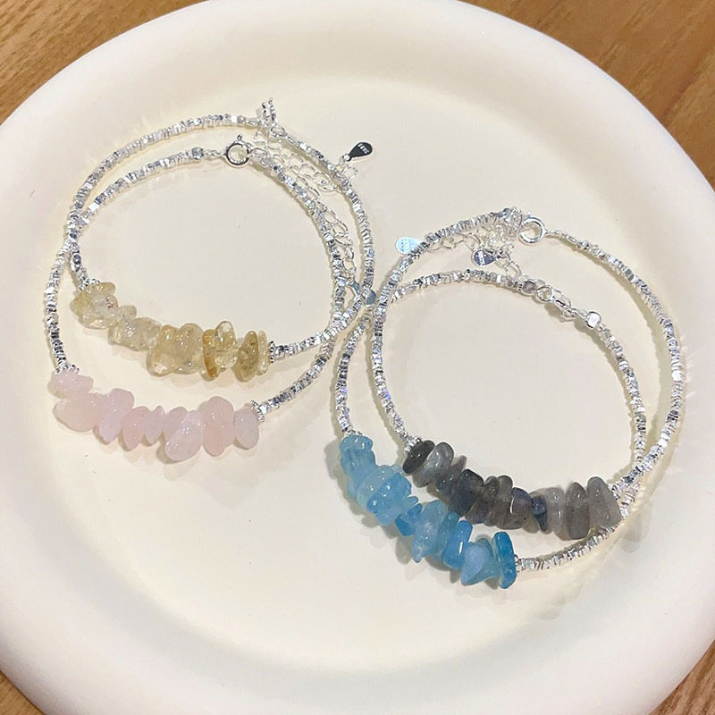日本portney bells925银水晶碎银子手链女ins小清新甜美简约气质