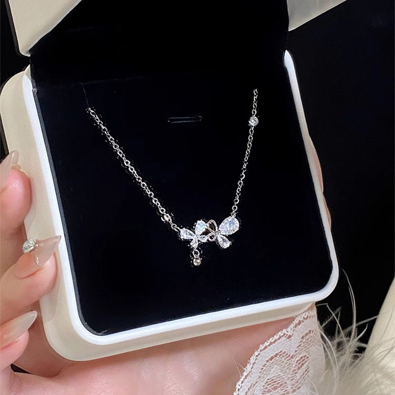 英国设计师cherry kitty银轻奢小众梦幻蝴蝶项链女精致甜美圆珠