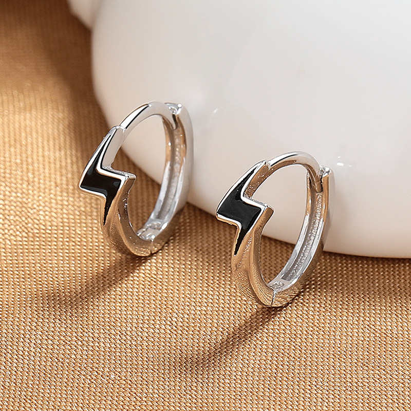 英国设计师cherry kitty闪电耳环925银耳扣女ins高级感小众耳钉男