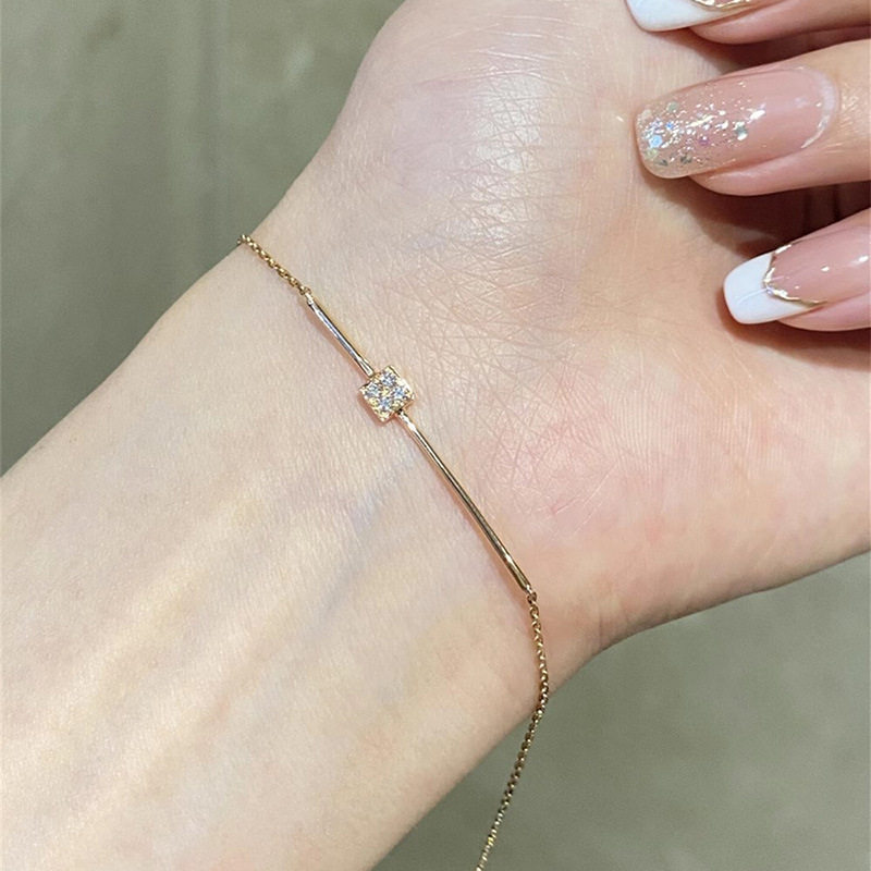 日本portney bells925银极细小方钻手链女 轻奢精致高级感bling